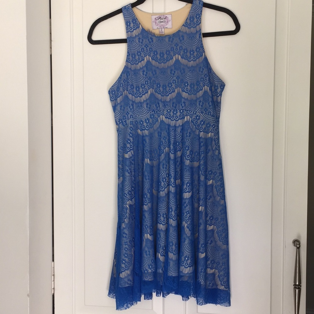 Blue Lace Razorback Dress